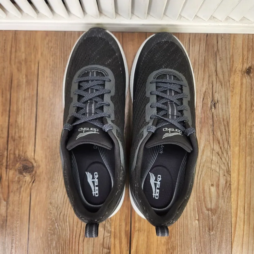 Dansko Sky Mesh Walking Shoes Womens Sz 7 Black White Athletic Comfort Sneakers